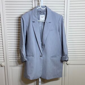 Abercrombie & Fitch Relaxed Suiting Blazer in Blue Gray Large